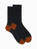 Calze corte uomo lana bouclé grigio tinta unita e contrasti - Gallo 1927 - Official Online Shop