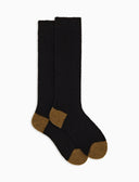 Calze lunghe donna lana bouclé nere tinta unita e contrasti - Gallo 1927 - Official Online Shop