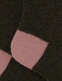 Calze lunghe donna lana bouclé verde tinta unita e contrasti - Gallo 1927 - Official Online Shop