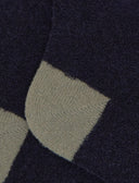 Calze lunghe donna lana bouclé blu tinta unita e contrasti - Gallo 1927 - Official Online Shop