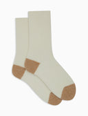 Calze corte donna lana bouclé bianco tinta unita e contrasti - Gallo 1927 - Official Online Shop