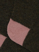 Calze corte donna lana bouclé verde tinta unita e contrasti - Gallo 1927 - Official Online Shop