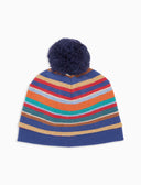 Berretto bambino pile azzurro righe multicolor