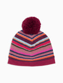 Berretto bambino pile rosa righe multicolor