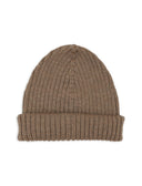 Berretto unisex lana, seta e cashmere beige a coste tinta unita - Gallo 1927 - Official Online Shop