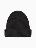 Berretto unisex lana, seta e cashmere grigio a coste tinta unita - Gallo 1927 - Official Online Shop