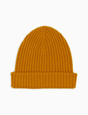 Berretto unisex lana, seta e cashmere giallo a coste tinta unita - Gallo 1927 - Official Online Shop