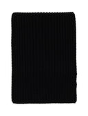 Sciarpa unisex lana, seta e cashmere nero a coste tinta unita - Gallo 1927 - Official Online Shop