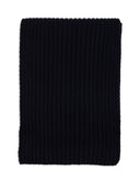 Sciarpa unisex lana, seta e cashmere blu a coste tinta unita - Gallo 1927 - Official Online Shop