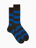 Calze corte uomo cotone marrone a coste righe bicolore - Gallo 1927 - Official Online Shop