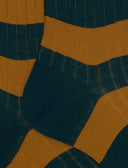 Calze corte uomo cotone verde a coste righe bicolore - Gallo 1927 - Official Online Shop
