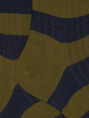 Calze corte uomo cotone verde a coste righe bicolore - Gallo 1927 - Official Online Shop