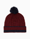 Berretto unisex lana bordò punto aran tinta unita - Gallo 1927 - Official Online Shop