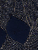 Calze corte unisex lana, seta e cashmere blu fantasia mouliné - Gallo 1927 - Official Online Shop