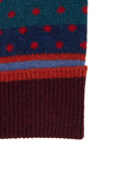 Berretto unisex lana e cashmere rosso mix righe e pois - Gallo 1927 - Official Online Shop