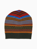 Berretto unisex lana e cashmere verde mix righe e pois - Gallo 1927 - Official Online Shop