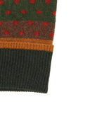 Berretto unisex lana e cashmere verde mix righe e pois - Gallo 1927 - Official Online Shop