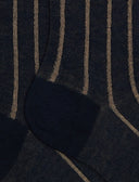 Calze lunghe donna cotone blu fantasia twin rib spaziata - Gallo 1927 - Official Online Shop