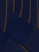 Calze lunghe donna cotone blu fantasia twin rib spaziata - Gallo 1927 - Official Online Shop
