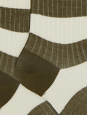 Calze corte donna cotone a costa righe bicolore verde - Gallo 1927 - Official Online Shop