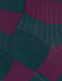Calze corte donna cotone verde a coste righe bicolore - Gallo 1927 - Official Online Shop