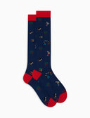 Calze lunghe uomo cotone fantasia laurea blu - Gallo 1927 - Official Online Shop