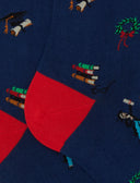 Calze lunghe uomo cotone fantasia laurea blu - Gallo 1927 - Official Online Shop