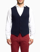 Men's plain blue wool vest