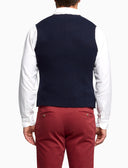 Men's plain blue wool vest