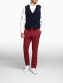 Men's plain blue wool vest