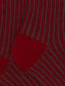 Calze corte unisex lana, seta e cashmere bordò righe verticali - Gallo 1927 - Official Online Shop
