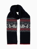 Sciarpa unisex lana e cashmere blu fantasia greca natalizia - Gallo 1927 - Official Online Shop