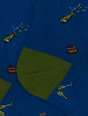 Calze lunghe uomo cotone fantasia "Happy Birthday" blu - Gallo 1927 - Official Online Shop