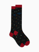 Calze lunghe uomo cotone fantasia "Happy birthday" grigio - Gallo 1927 - Official Online Shop
