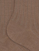 Calze corte donna lana beige a coste tinta unita - Gallo 1927 - Official Online Shop