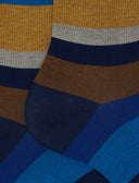 Calze corte uomo cotone righe multicolor sette colori blu - Gallo 1927 - Official Online Shop