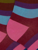 Calze lunghe donna cotone a righe multicolor sette colori rosa - Gallo 1927 - Official Online Shop