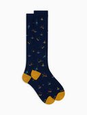 Calze lunghe uomo cotone fantasia sub blu - Gallo 1927 - Official Online Shop