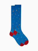 Calze lunghe uomo cotone fantasia sub azzurro - Gallo 1927 - Official Online Shop