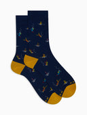 Calze corte uomo cotone fantasia sub blu - Gallo 1927 - Official Online Shop