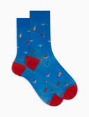 Calze corte uomo cotone fantasia sub azzurro - Gallo 1927 - Official Online Shop