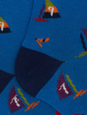 Calze lunghe uomo cotone fantasia windsurf azzurro - Gallo 1927 - Official Online Shop
