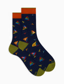 Calze corte uomo cotone fantasia windsurf blu - Gallo 1927 - Official Online Shop