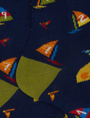 Calze corte uomo cotone fantasia windsurf blu - Gallo 1927 - Official Online Shop