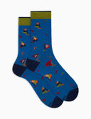 Calze corte uomo cotone fantasia windsurf azzurro - Gallo 1927 - Official Online Shop