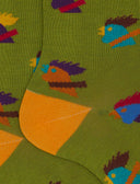 Calze corte uomo cotone fantasia galli multicolore verde - Gallo 1927 - Official Online Shop