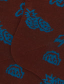 Calze lunghe donna cotone fantasia fiori ananas angurie marrone - Gallo 1927 - Official Online Shop