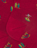 Calze lunghe uomo cotone fantasia surfisti fucsia - Gallo 1927 - Official Online Shop