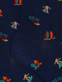 Calze corte uomo cotone fantasia surfisti blu - Gallo 1927 - Official Online Shop