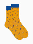 Calze corte uomo cotone fantasia surfisti giallo - Gallo 1927 - Official Online Shop